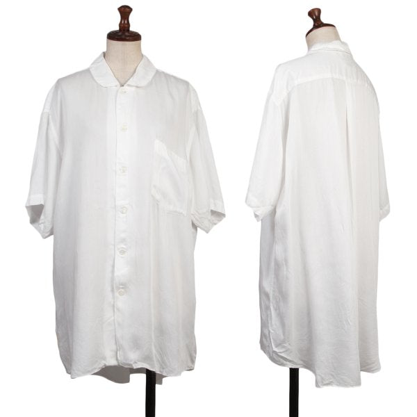 COMME des GARCONS Rayon Round Collar S/S Shirt White Size M