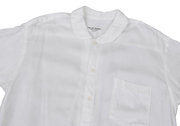 COMME des GARCONS Rayon Round Collar S/S Shirt White Size M