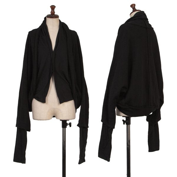 Y's Fake Layered Cotton Knit Cardigan Black Size 2