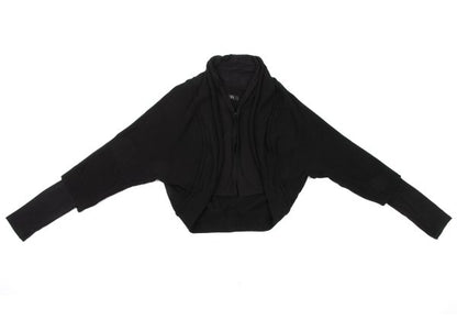 Y's Fake Layered Cotton Knit Cardigan Black Size 2