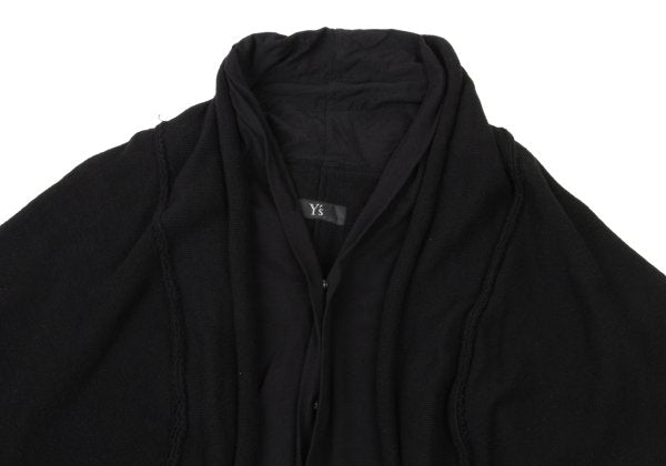 Y's Fake Layered Cotton Knit Cardigan Black Size 2