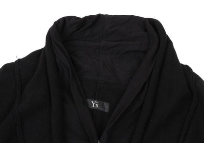 Y's Fake Layered Cotton Knit Cardigan Black Size 2