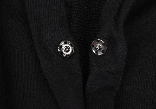 Y's Fake Layered Cotton Knit Cardigan Black Size 2