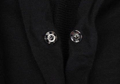 Y's Fake Layered Cotton Knit Cardigan Black Size 2