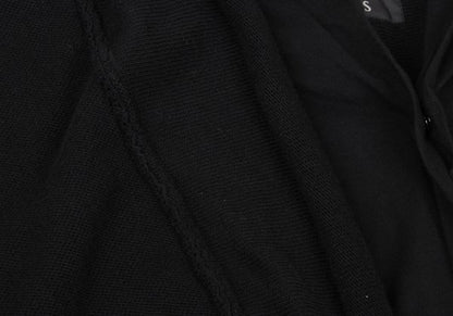 Y's Fake Layered Cotton Knit Cardigan Black Size 2
