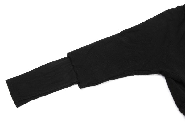 Y's Fake Layered Cotton Knit Cardigan Black Size 2
