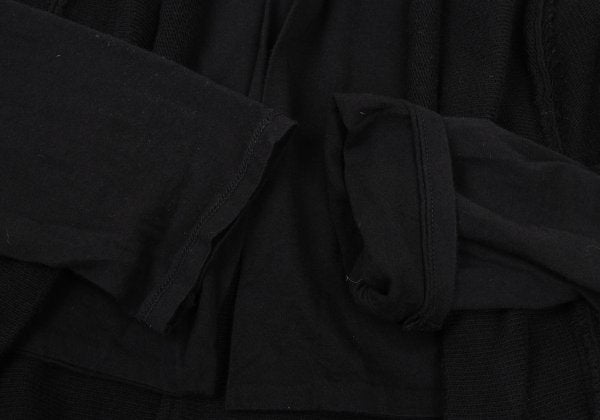 Y's Fake Layered Cotton Knit Cardigan Black Size 2