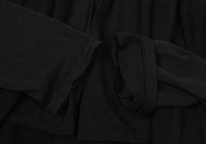 Y's Fake Layered Cotton Knit Cardigan Black Size 2
