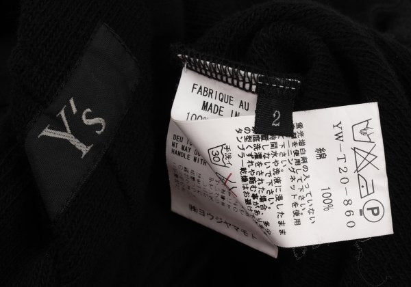 Y's Fake Layered Cotton Knit Cardigan Black Size 2