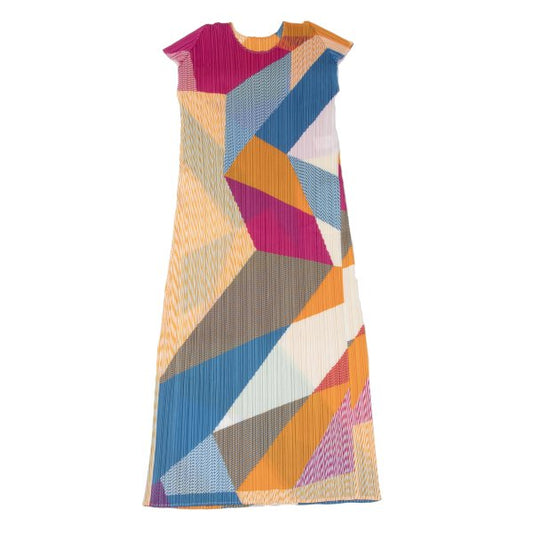 PLEATS PLEASE 23SS Pleated Geometric Midi Dress Size 2