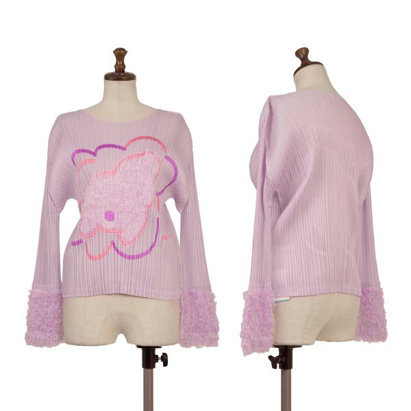 PLEATS PLEASE 23AW Filafy Tail Pleated Long Sleeve Top Purple Size 3