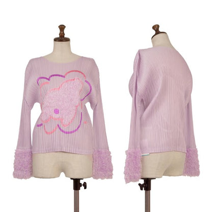 PLEATS PLEASE 23AW Filafy Tail Pleated Long Sleeve Top Purple Size 3