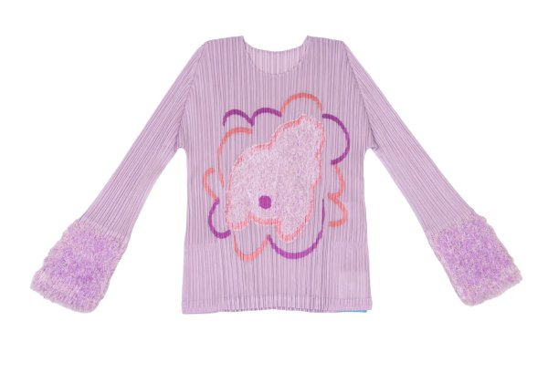 PLEATS PLEASE 23AW Filafy Tail Pleated Long Sleeve Top Purple Size 3