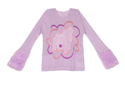 PLEATS PLEASE 23AW Filafy Tail Pleated Long Sleeve Top Purple Size 3
