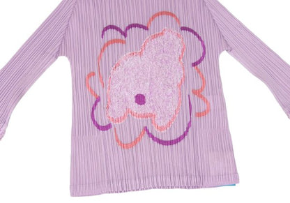 PLEATS PLEASE 23AW Filafy Tail Pleated Long Sleeve Top Purple Size 3