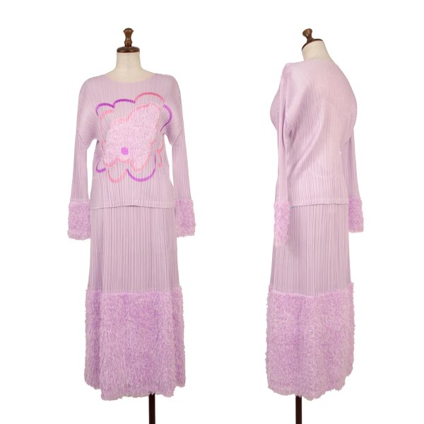 PLEATS PLEASE 23AW Filafy Tail Pleated Long Sleeve Top Purple Size 3