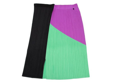 PLEATS PLEASE 21SS Color Block Front Skirt Purple Size 3