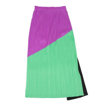 PLEATS PLEASE 21SS Color Block Front Skirt Purple Size 3