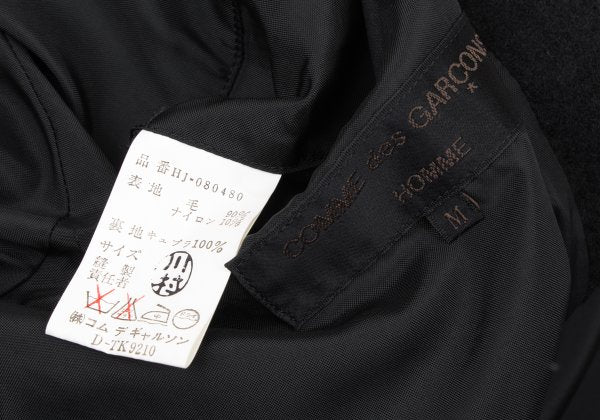 COMME des GARCONS HOMME 80s Melton Wool Jacket Black Size M