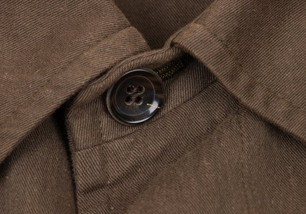 COMME des GARCONS HOMME Cotton Fly Front Coat Brown Size M