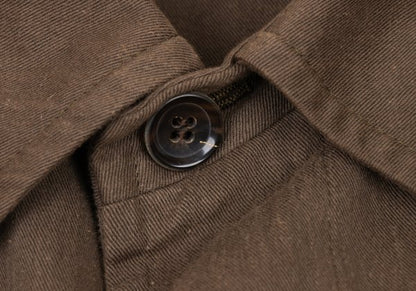 COMME des GARCONS HOMME Cotton Fly Front Coat Brown Size M