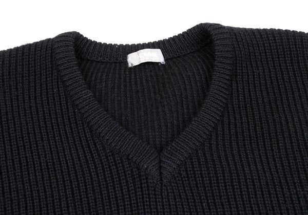 COMME des GARCONS HOMME 80s Wool Panel Knit Black Size L