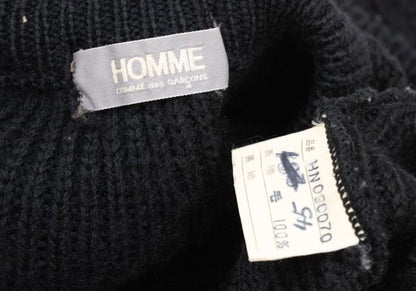 COMME des GARCONS HOMME 80s Wool Panel Knit Black Size L