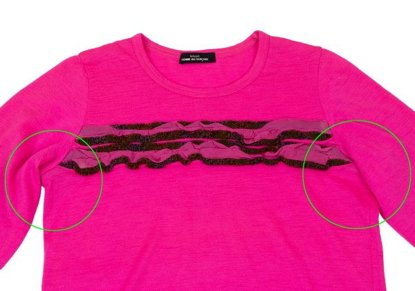 tricot COMME des GARCONS Wool Front Tape Top Pink Size M