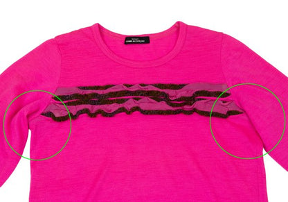 tricot COMME des GARCONS Wool Front Tape Top Pink Size M