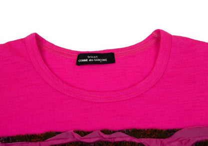 tricot COMME des GARCONS Wool Front Tape Top Pink Size M