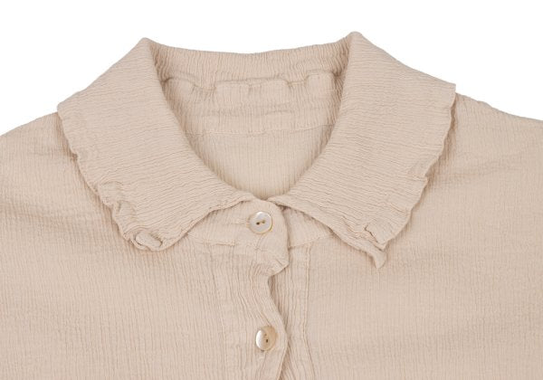 TSUMORI CHISATO Cotton Crinkle Pleat 3/4 Blouse Beige Size 2