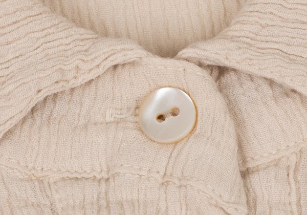TSUMORI CHISATO Cotton Crinkle Pleat 3/4 Blouse Beige Size 2