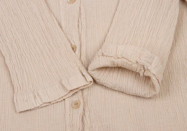 TSUMORI CHISATO Cotton Crinkle Pleat 3/4 Blouse Beige Size 2