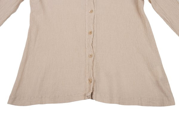 TSUMORI CHISATO Cotton Crinkle Pleat 3/4 Blouse Beige Size 2