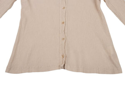 TSUMORI CHISATO Cotton Crinkle Pleat 3/4 Blouse Beige Size 2