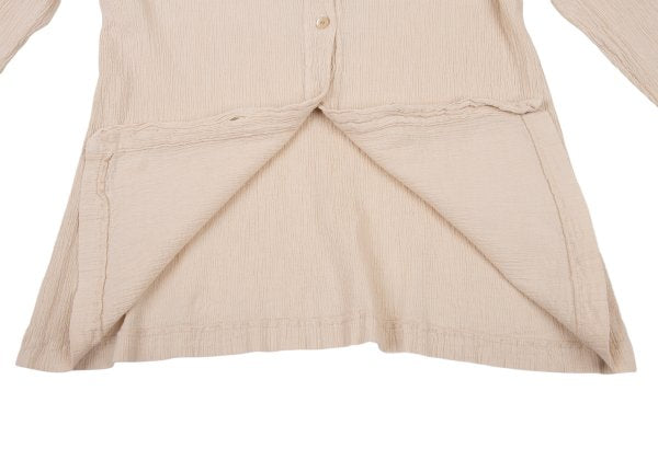 TSUMORI CHISATO Cotton Crinkle Pleat 3/4 Blouse Beige Size 2