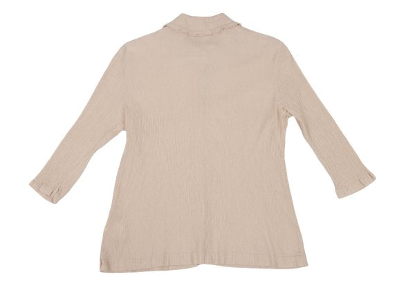 TSUMORI CHISATO Cotton Crinkle Pleat 3/4 Blouse Beige Size 2