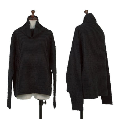Plantation Ribbed High Neck Top Black Size M
