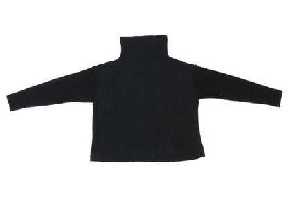 Plantation Ribbed High Neck Top Black Size M