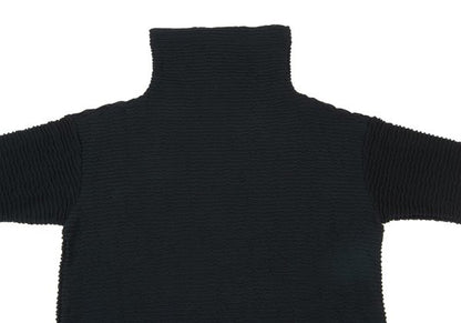 Plantation Ribbed High Neck Top Black Size M