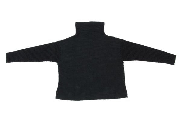 Plantation Ribbed High Neck Top Black Size M