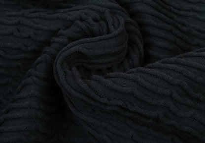 Plantation Ribbed High Neck Top Black Size M