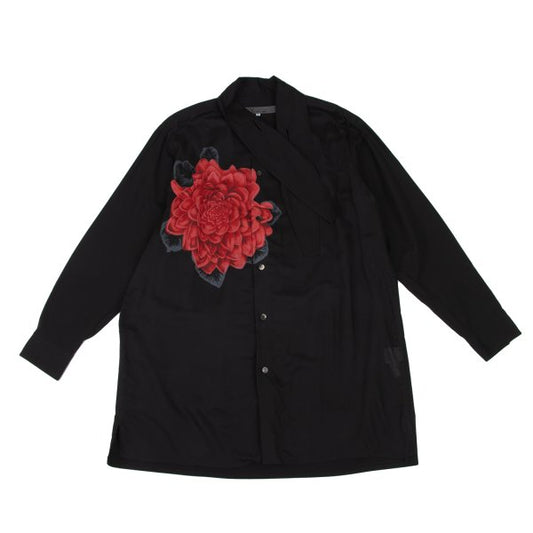 Y's for men FW24 Dahlia Print Shirt Black/Red Size 3