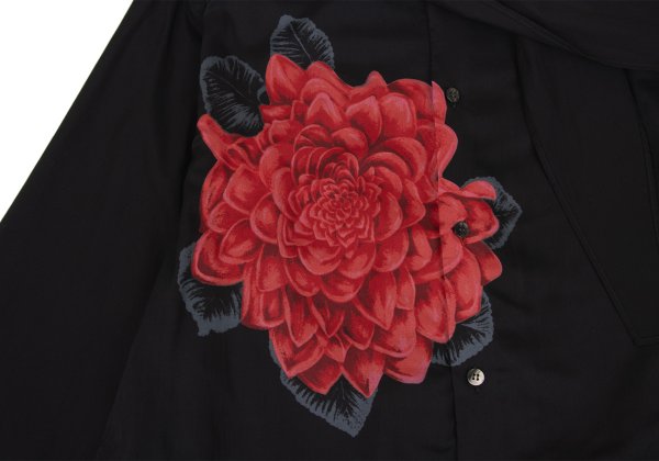 Y's for men FW24 Dahlia Print Shirt Black/Red Size 3