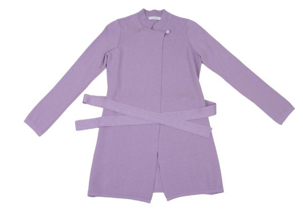 NARACAMICIE Blend Stand Collar Long Cardigan Purple Size 1