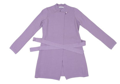 NARACAMICIE Blend Stand Collar Long Cardigan Purple Size 1