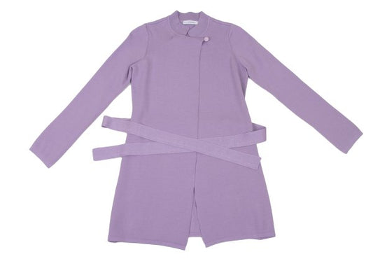 NARACAMICIE Blend Stand Collar Long Cardigan Purple Size 1
