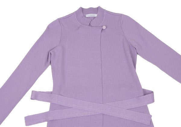 NARACAMICIE Blend Stand Collar Long Cardigan Purple Size 1