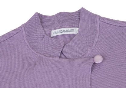 NARACAMICIE Blend Stand Collar Long Cardigan Purple Size 1