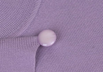 NARACAMICIE Blend Stand Collar Long Cardigan Purple Size 1